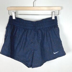 Nike Training Shorts Women's Small Navy‎ Blue Red Abstract Print Athletic Gym S